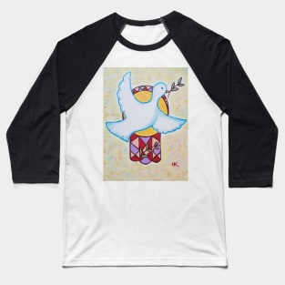 Dove of Peace Hamsa by Harriette Knight Baseball T-Shirt